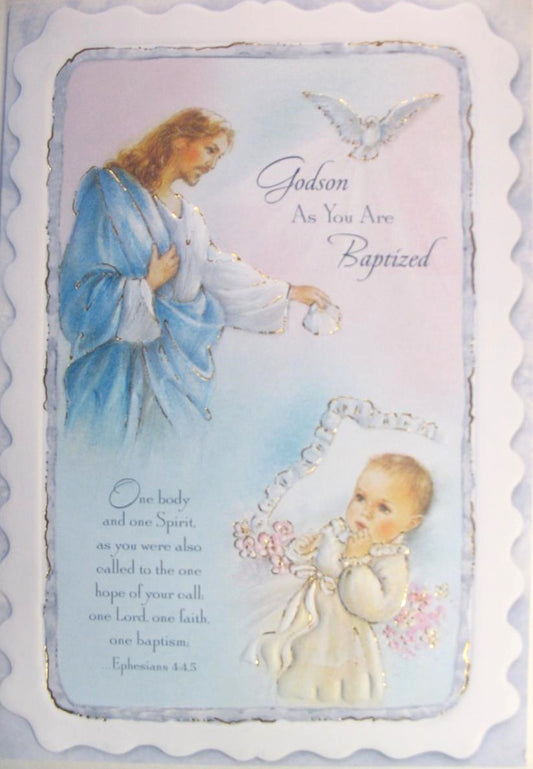 Godson Baptism Greeting Card