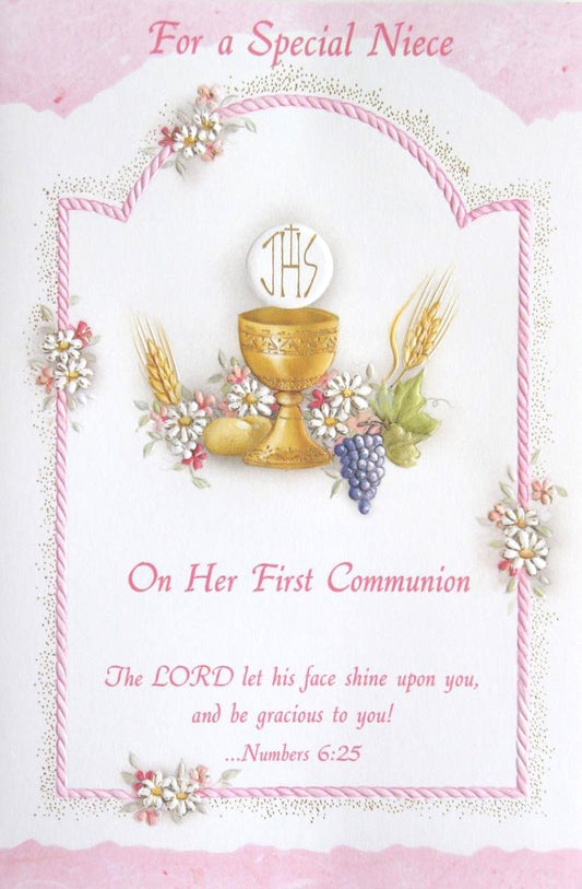 Niece - First Communion Greeting Card