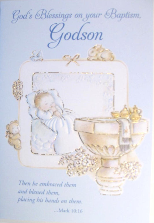 Godson Baptism Greeting Card