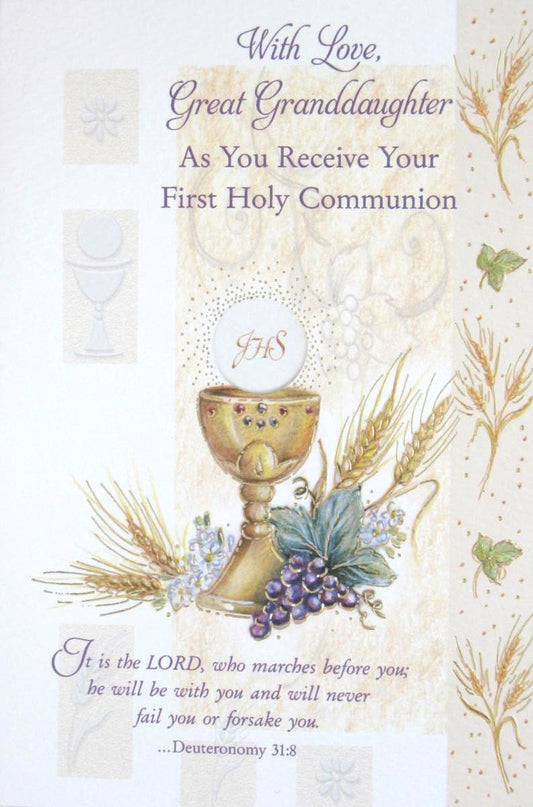 Great Granddaughter - First Communion Greeting Card