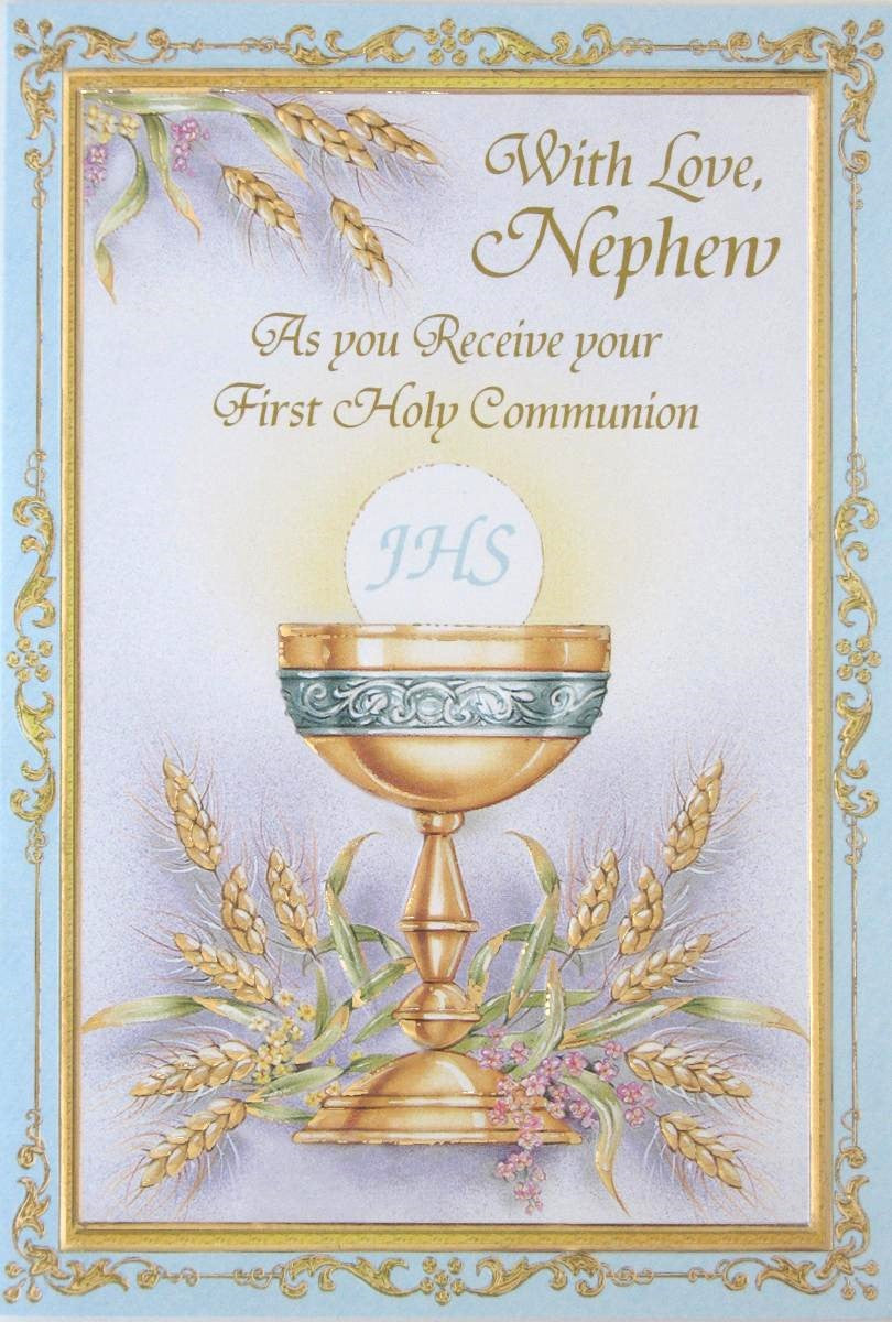 Nephew - First Communion Greeting Card