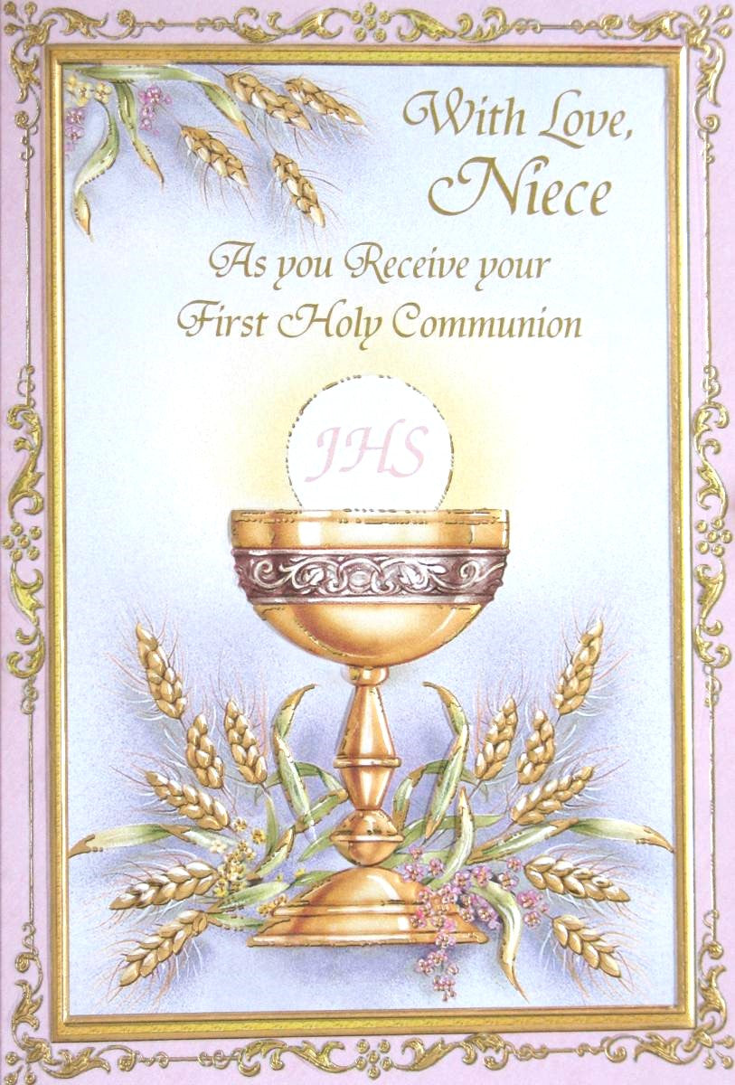 Niece - First Communion Greeting Card