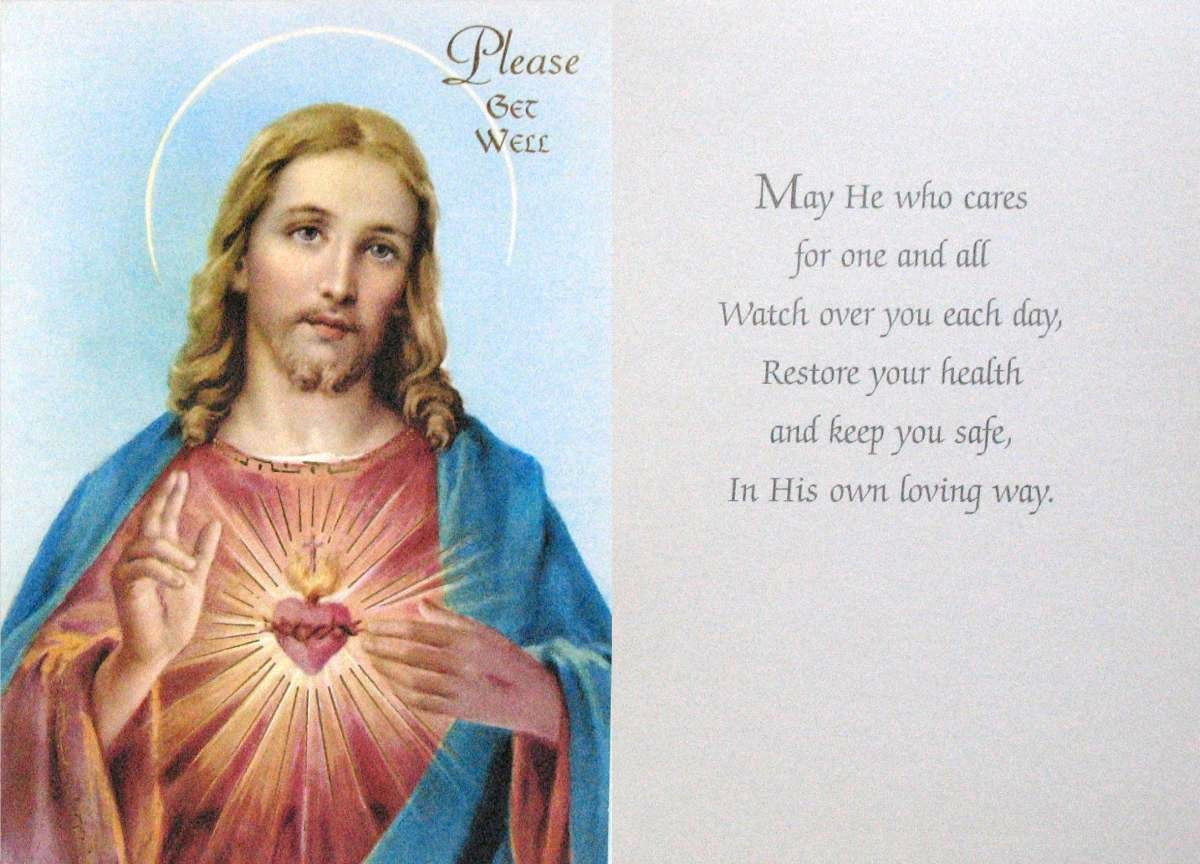 Get Well Greeting Card - Sacred Heart