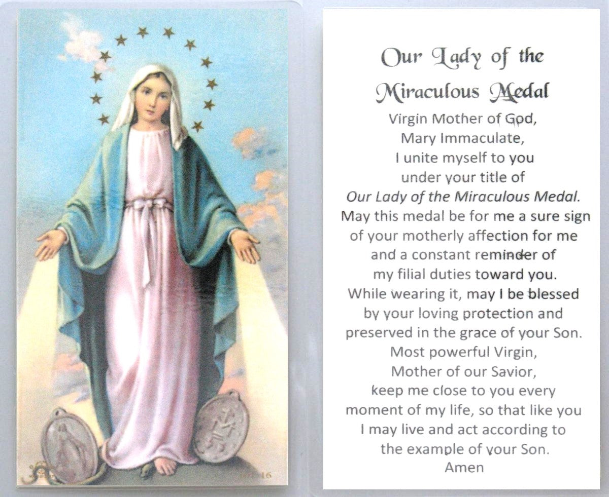 Laminated - Our Lady of the Miraculous Medal