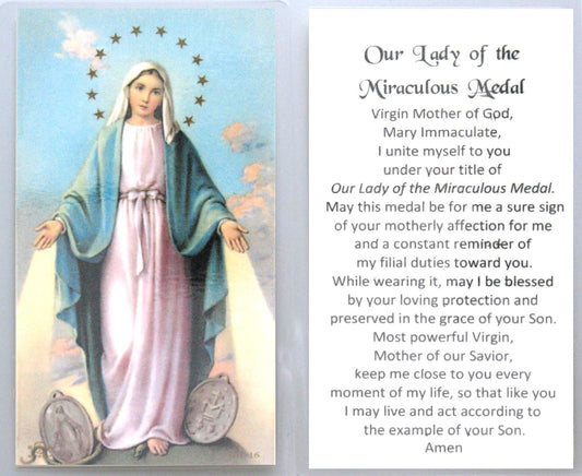 Laminated - Our Lady of the Miraculous Medal