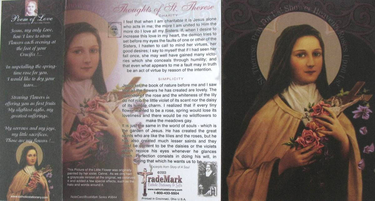 TradeMark NoteCard / BookMark Series - St. Therese