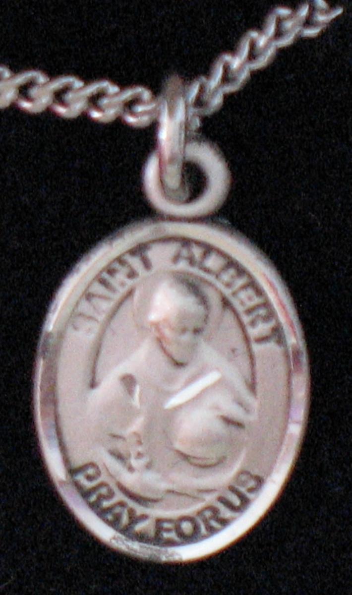 St. Albert the Great - Sterling Silver Medal With Chain