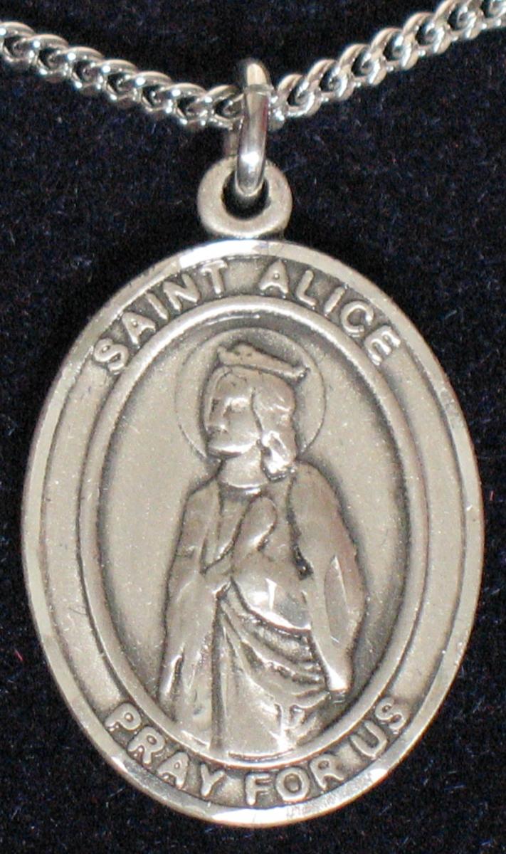 St. Alice - Sterling Silver Medal with Chain