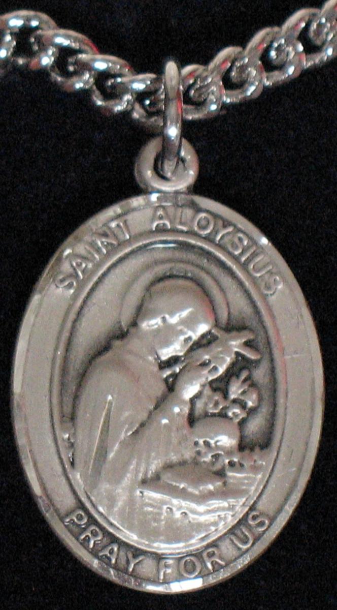 St. Aloysius Gonzaga - Sterling Silver Medal with Chain