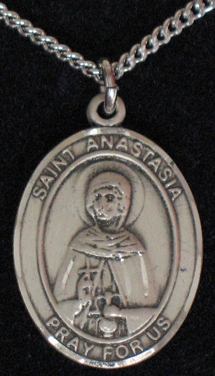 St. Anastasia - Sterling Silver Medal With Chain