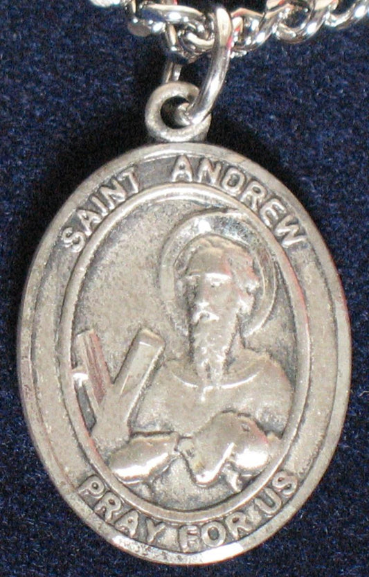 St. Andrew the Apostle - Sterling Silver Medal With Chain