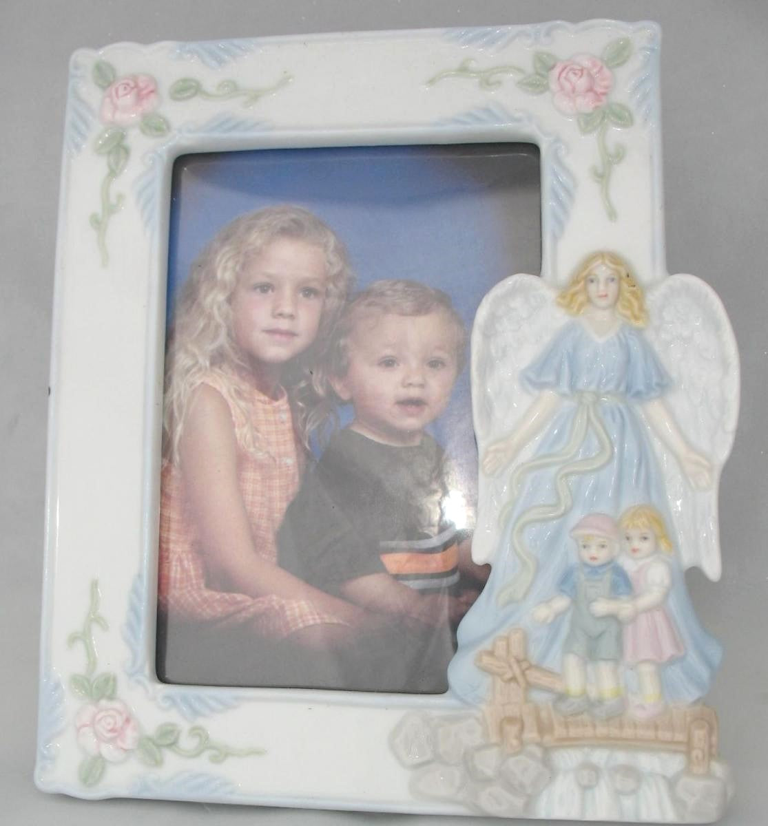 Guardian Angel Picture Frame - Porcelain -2 sizes