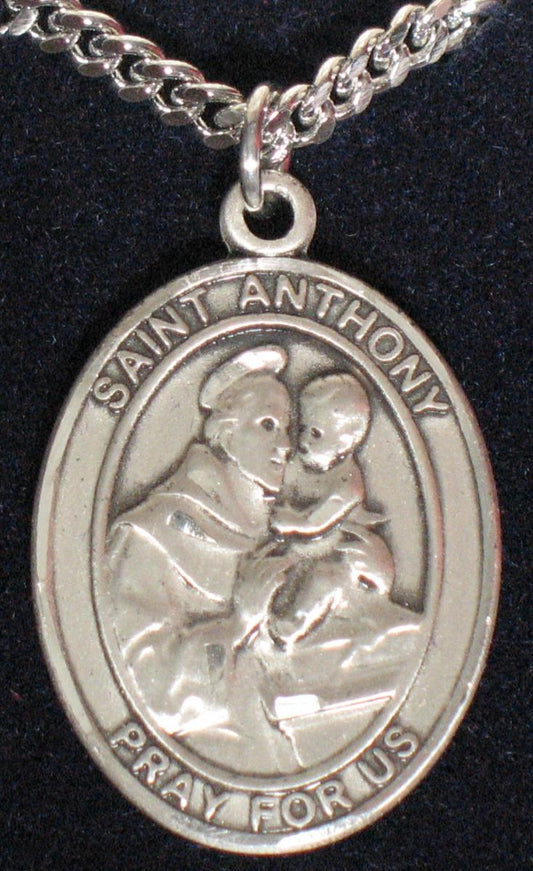 St. Anthony of Padua - Sterling Silver Medal With Chain