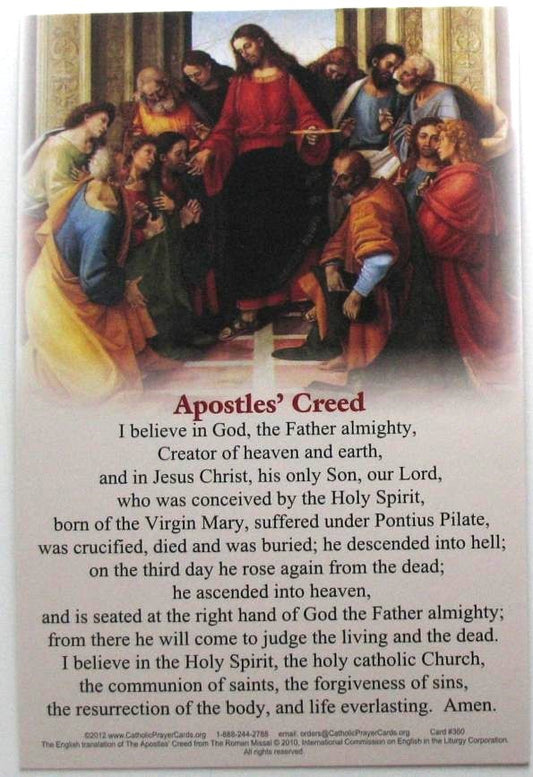 The Apostles Creed in English and Spanish - Laminated Card Stock