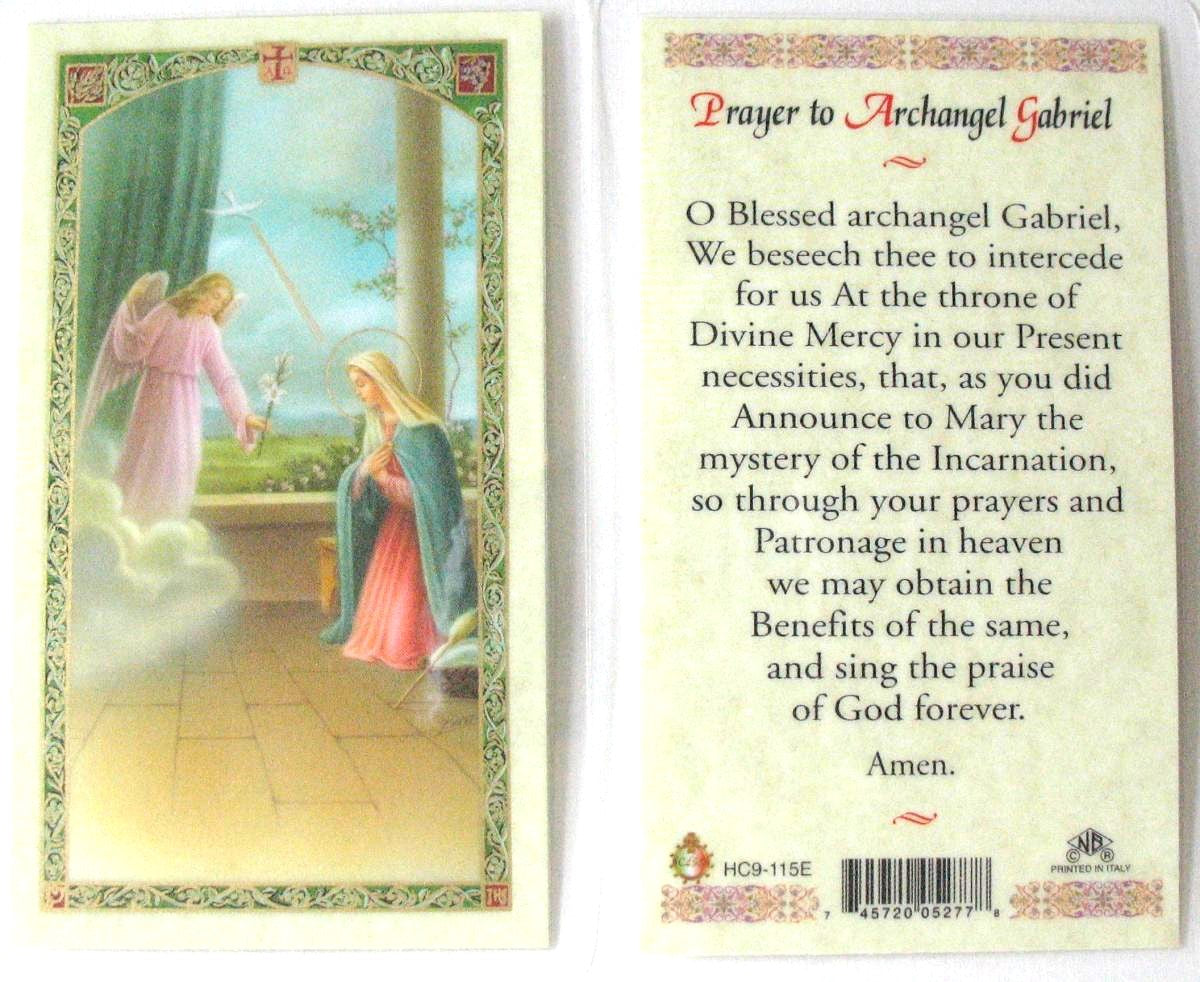 Laminated - St. Gabriel Archangel- Annunciation