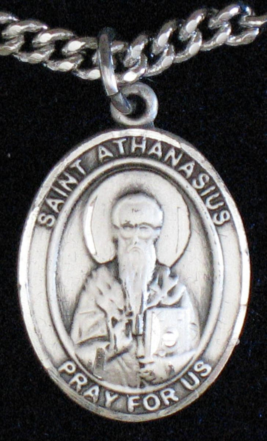 St. Athanasius - Sterling Silver Medal with Chain