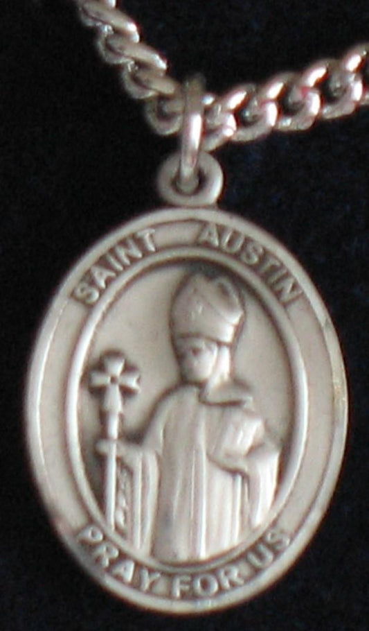 St. Austin - Sterling Silver Medal with Chain