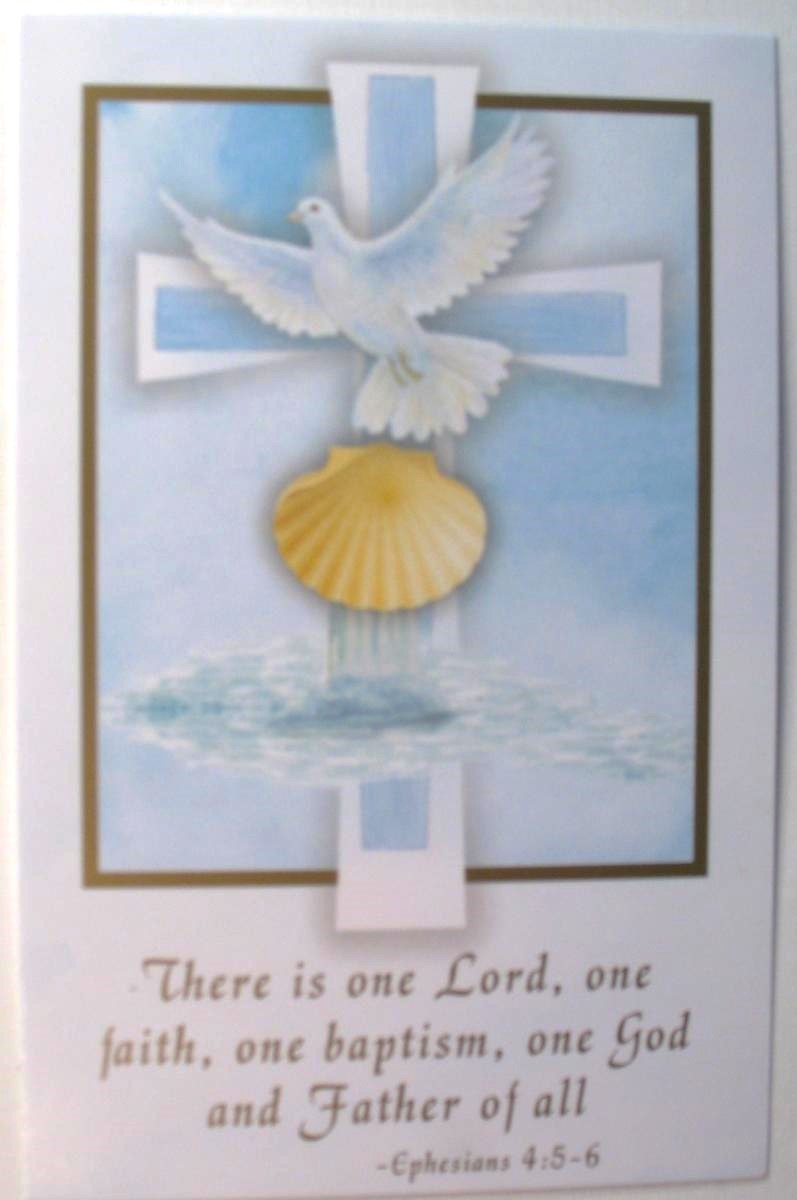 Baptism Holy Card  - Package of 25 - Blank on Back