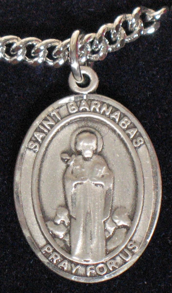 St. Barnabas - Sterling Silver Medal With Chain