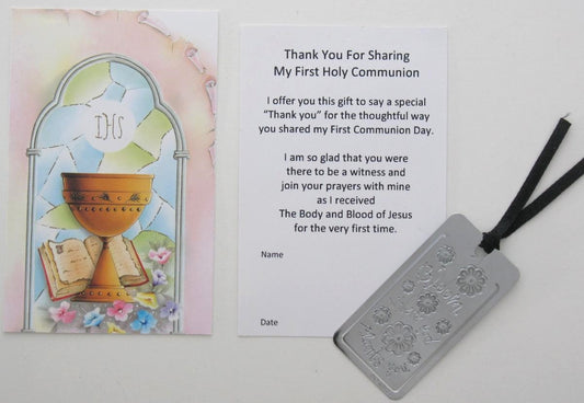 Thank You for Sharing My Communion Day Gift - Bloom Where God Plants You Bookmark  - Party Favor