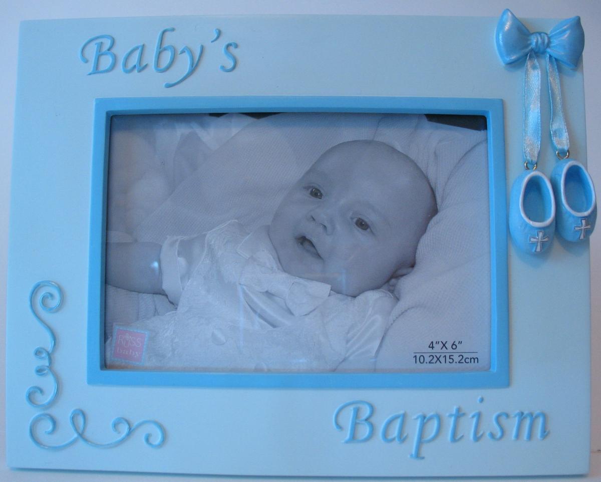 Baptism Photo Frame - Blue or Pink