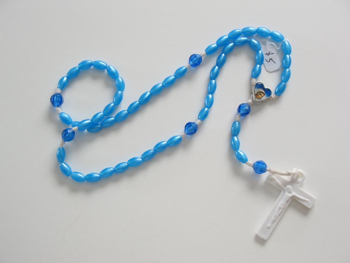 Rosary - Cord White with Plastic Beads