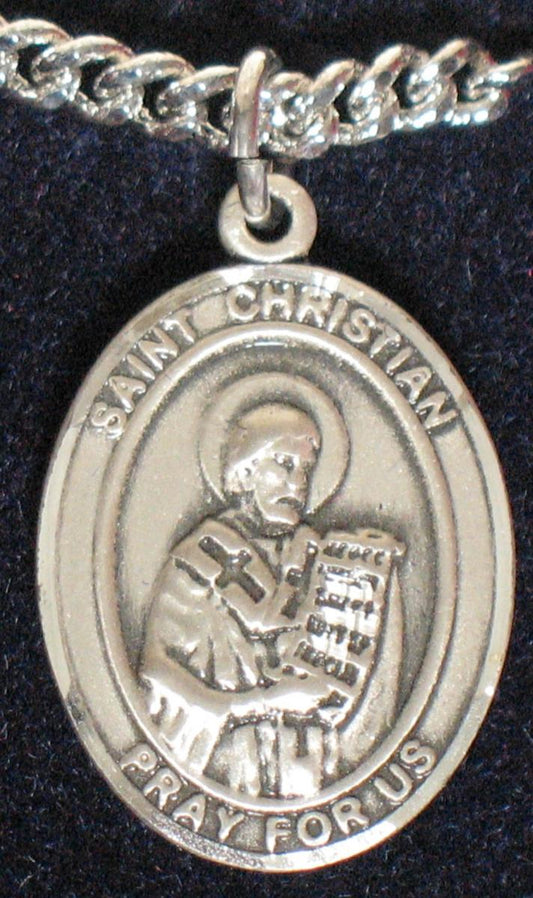 St. Christian Demosthenes - Sterling Silver Medal With Chain