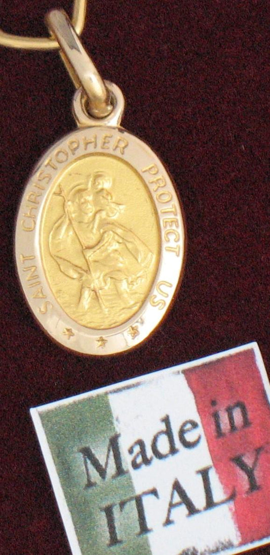 10K Gold or White Gold St. Christopher Medal - 12mm