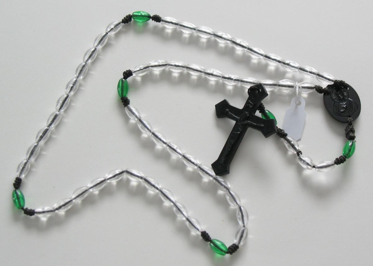 Rosary - Cord Black with Plastic Beads