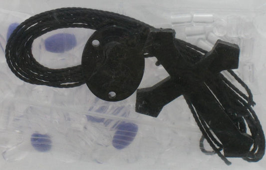 Rosary Making Kit - Black Cord, Crucifix & Center