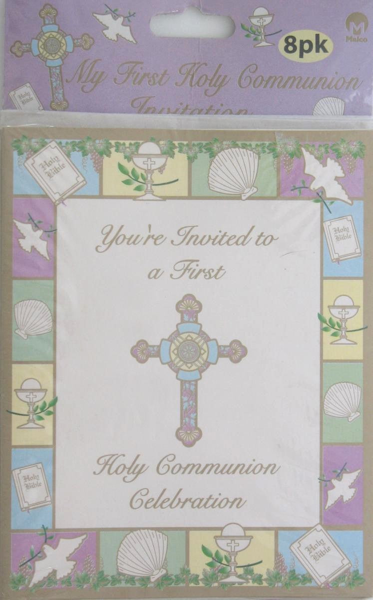 Holy Communion Invitations or Thank You for Gift Cards - Packages of 8