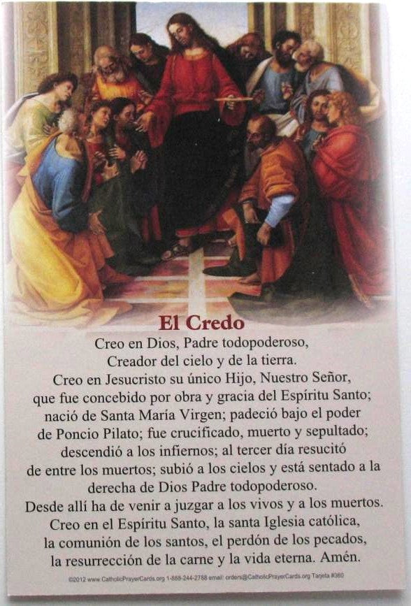 The Apostles Creed in English and Spanish - Laminated Card Stock