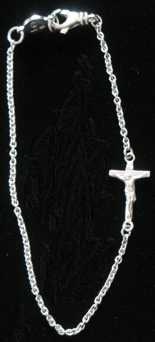 Bracelet - Crucifix Bracelet 7in Sterling Silver