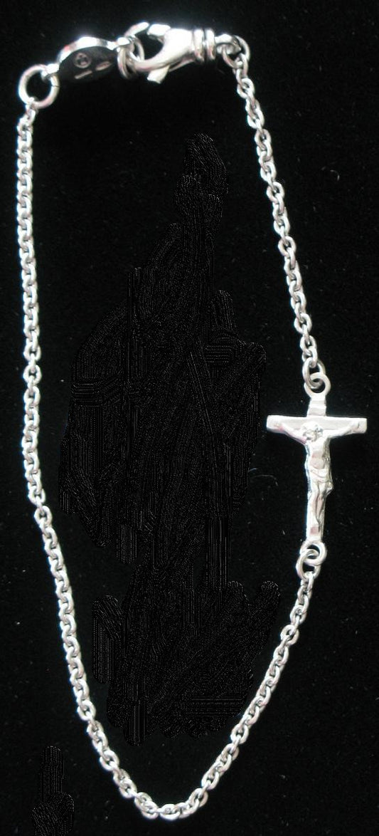 Bracelet - Crucifix Bracelet 7in Sterling Silver