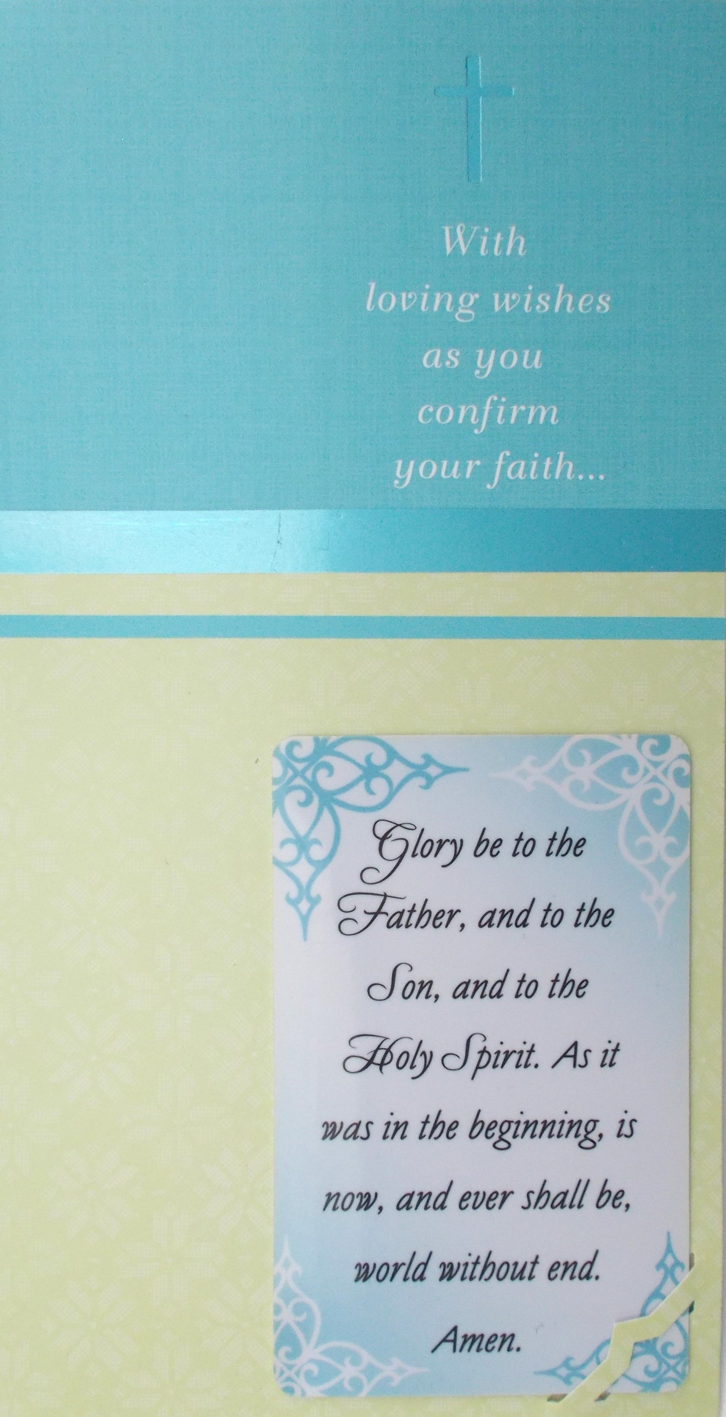 Confirmation Greeting Card with Plastic Prayercard - Money / Gift Card Holder