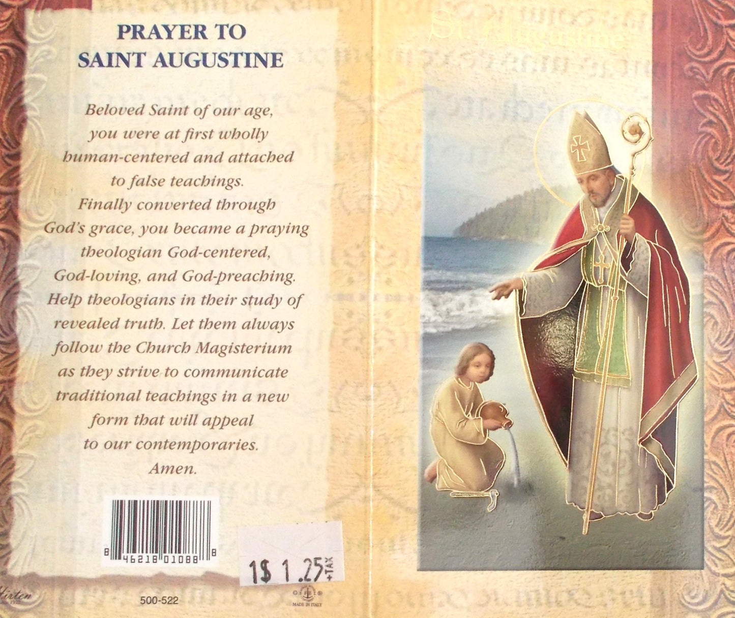 St. Augustine Biography Prayer Pamphlet