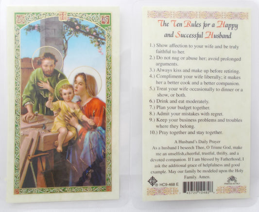 Laminated - Holy Family - Ten Rules for a Happy & Successful Husbands