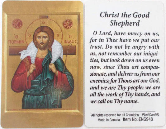 Christ the Good Shepherd Plastic Prayercard