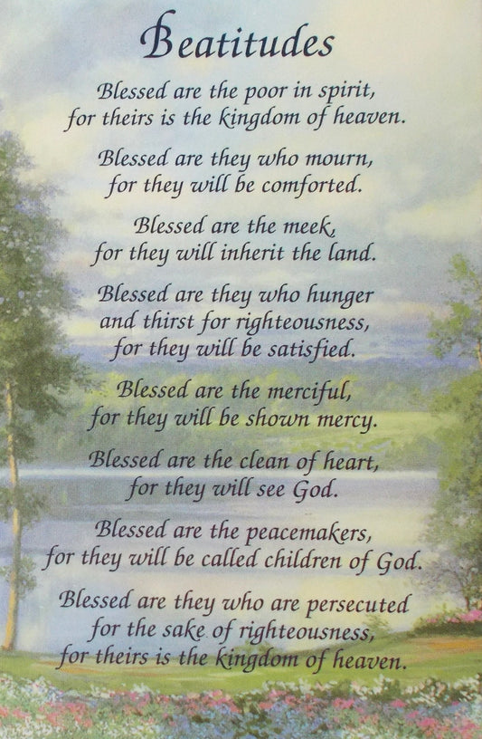 Beatitudes Holy Card - Blank on Back