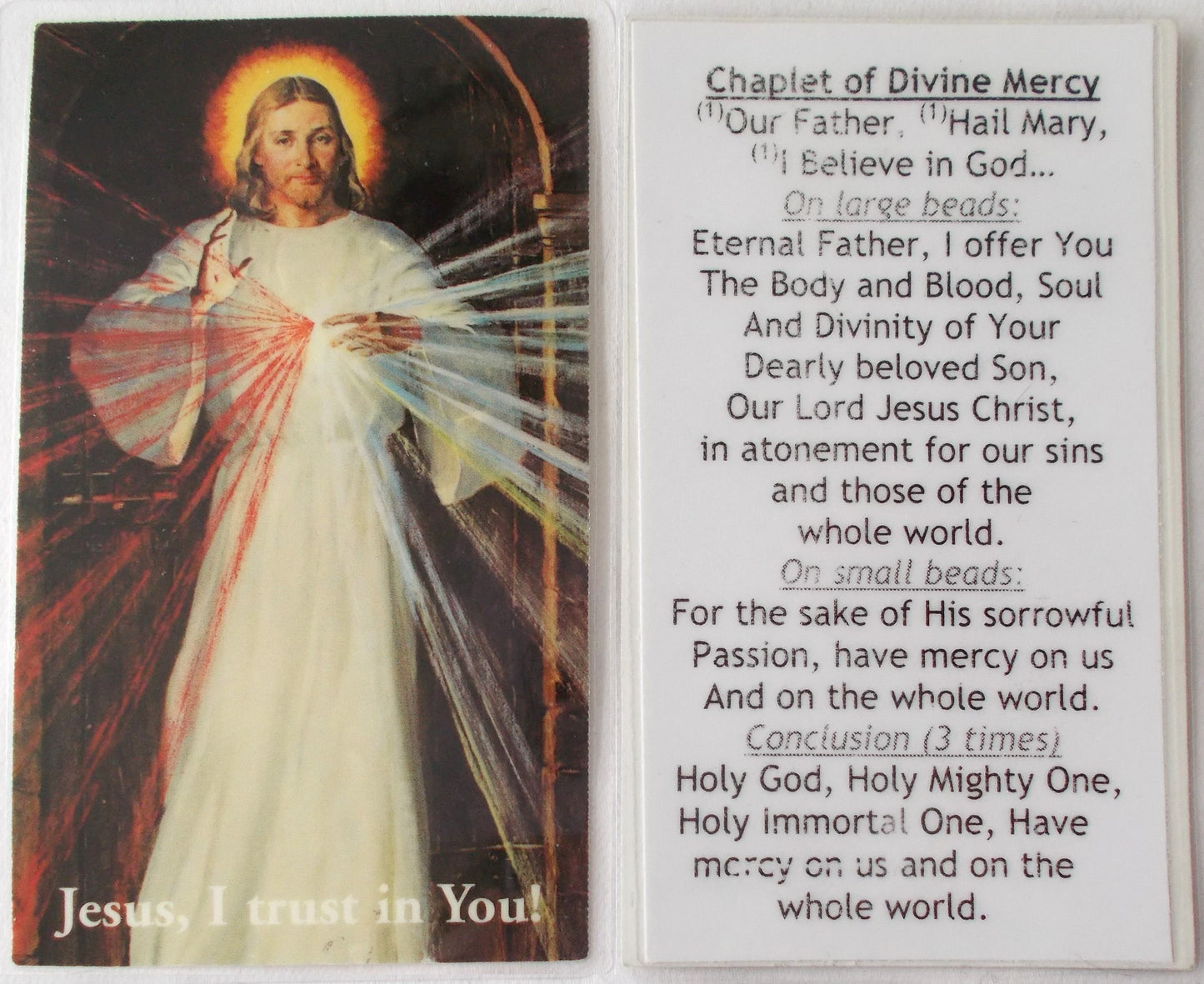 Laminated - Jesus - Divine Mercy