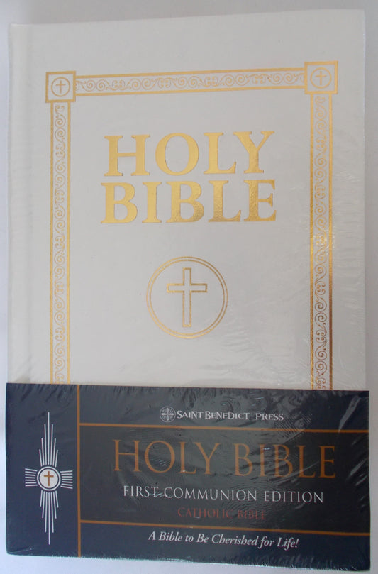 Douay Rheims Bible - First Communion Edition - White Hardcover