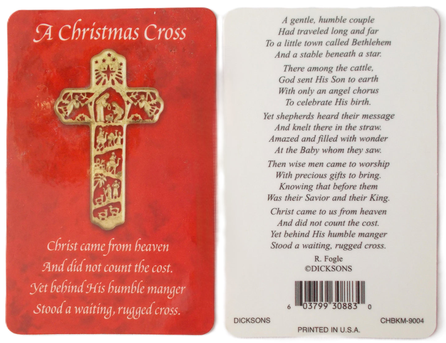 A Christmas Cross Prayercard