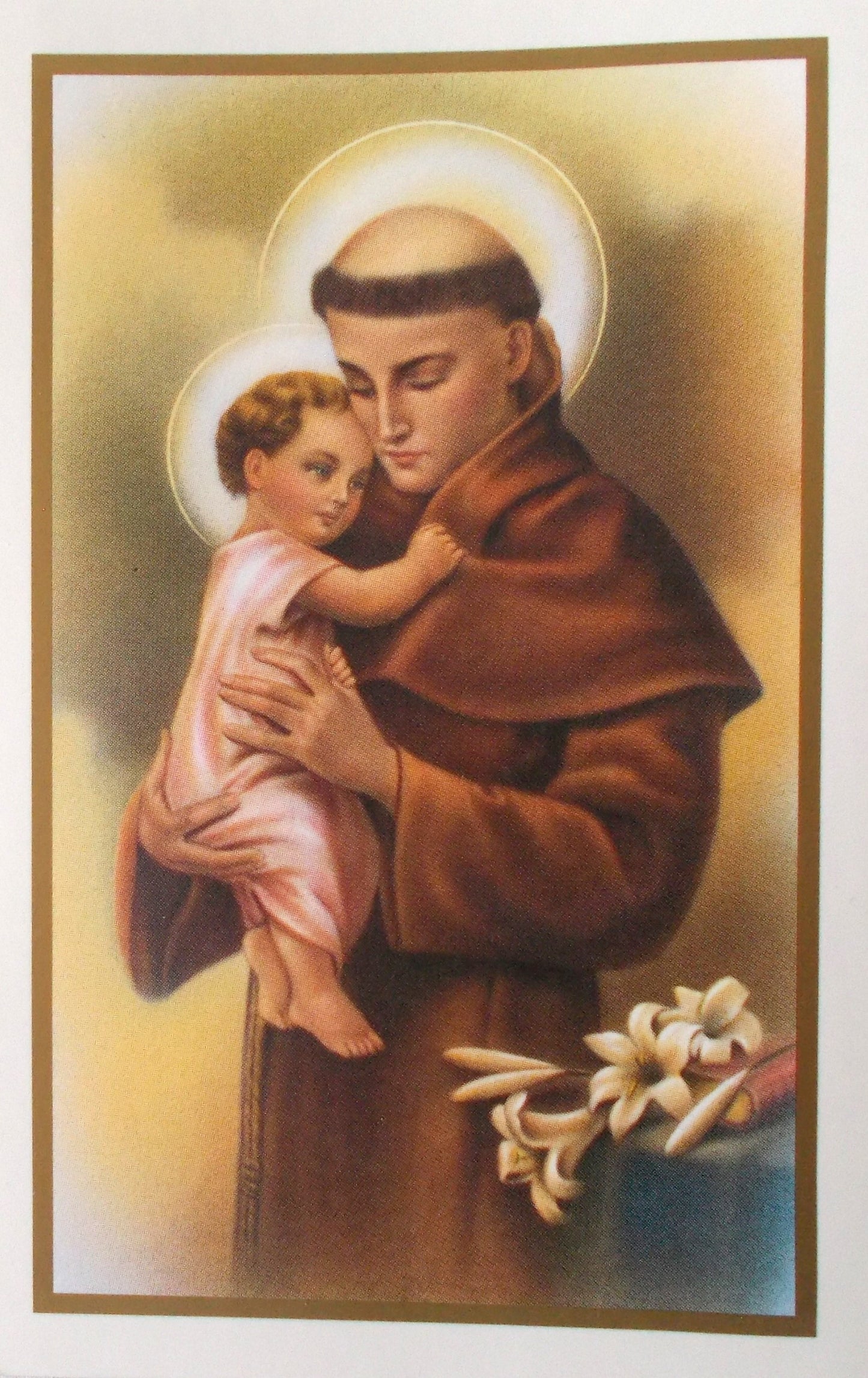 St. Anthony Holy Card - Blank on Back