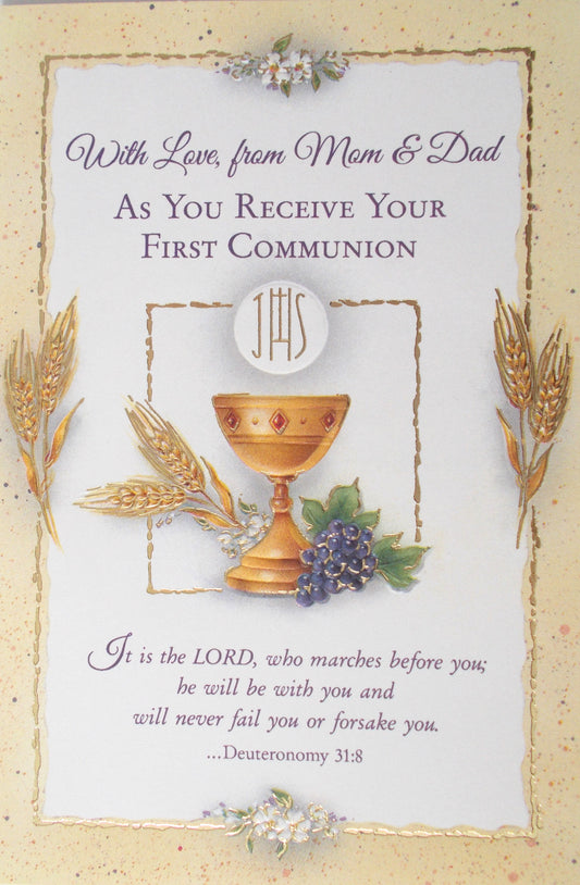 First Communion From Mom & Dad Greeting Card