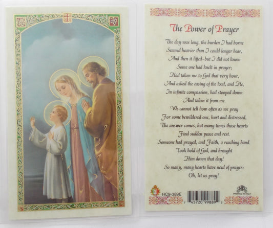 Laminated - Holy Family - The Power of Prayer
