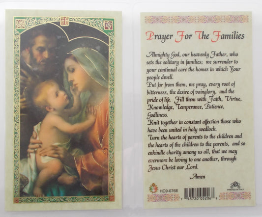 Laminated - Holy Family - Prayer for The Families