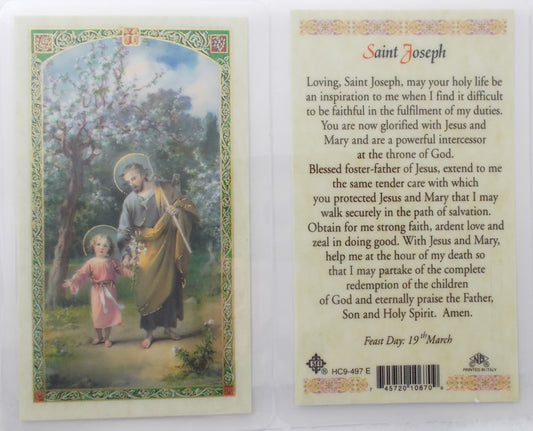 Laminated - St. Joseph with Child Jesus