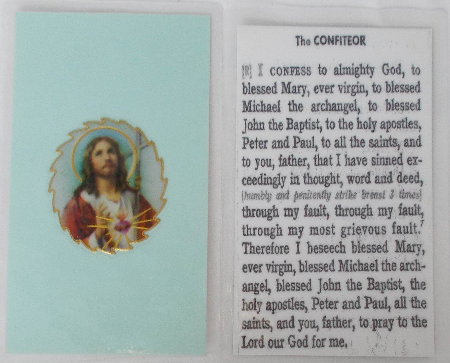 Laminated Prayercard - The Confiteor