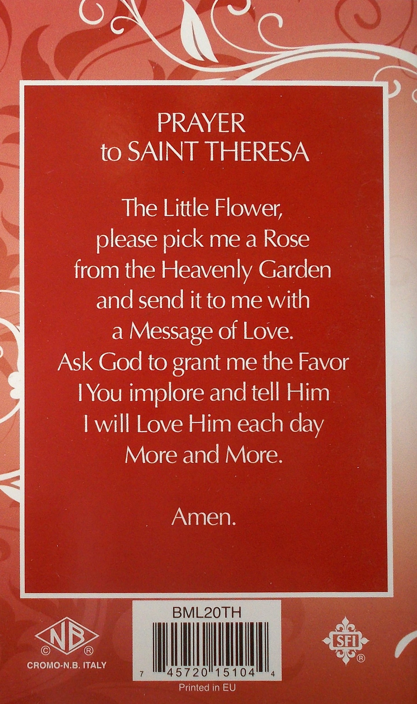 St. Therese Mini Lives Prayer Pamphlet