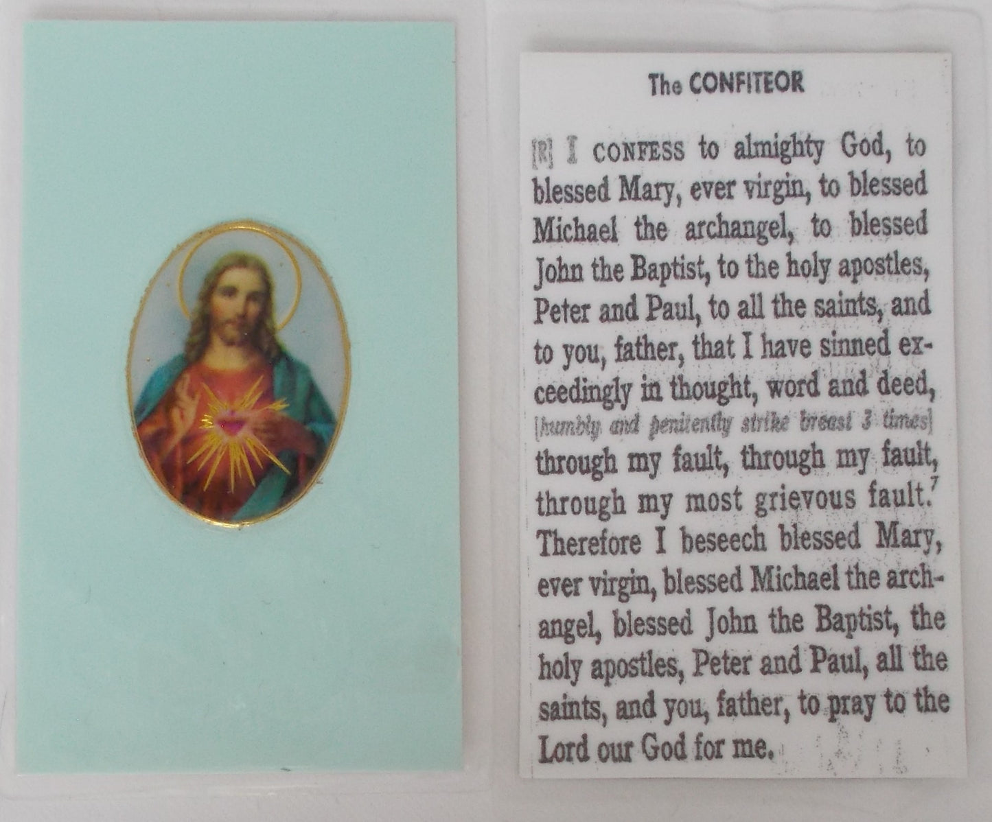 Laminated Prayercard - The Confiteor